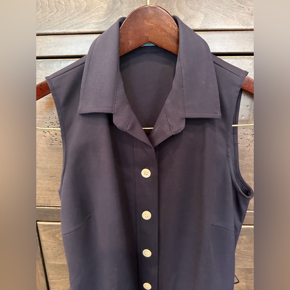 J McLaughlin Classic Blue Dress, Knee Length, Belted, Pockets, Size 2